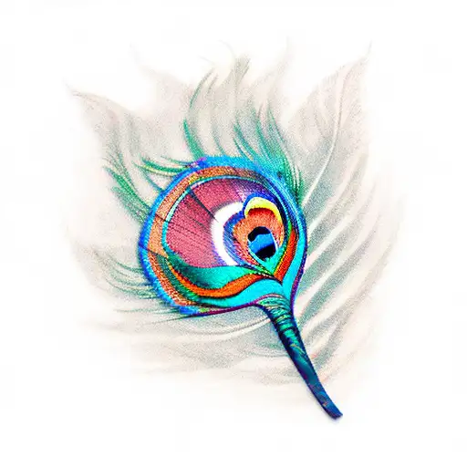 Peacock Feather With Infinity Signs