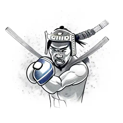 A Samurai Warrior Delivering A Knockout Punch In A Boxing Ring