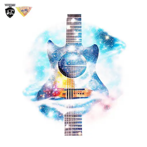 Tattoo Around The Guitar And A Universe In Space