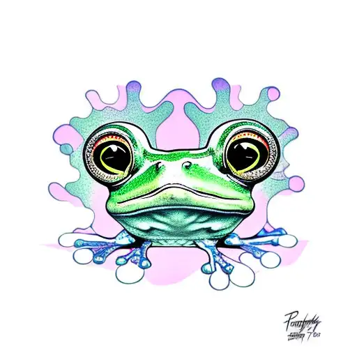 Frog With 3 Eyes Sitting On A Lily Pad