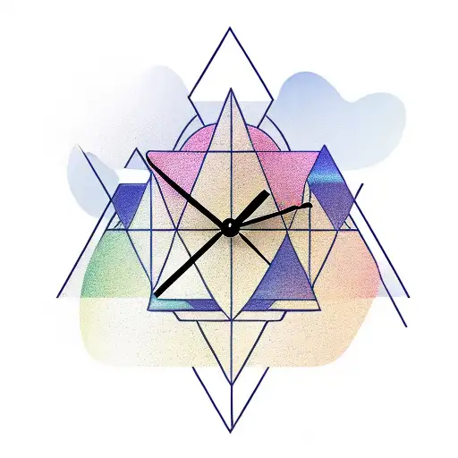 Clock With Triangle And Earth