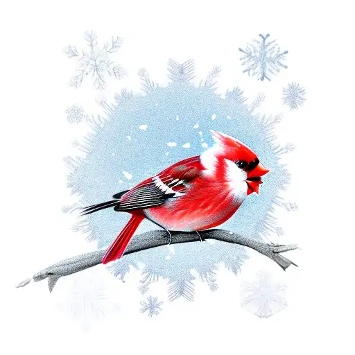 Snowflake Cardinal Bird