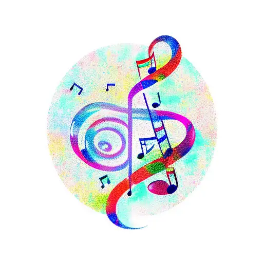 A Music Note Intertwined With A Houston Skyline