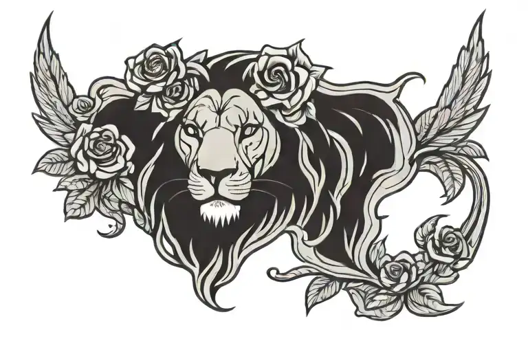 Lion Head Roses On Chest