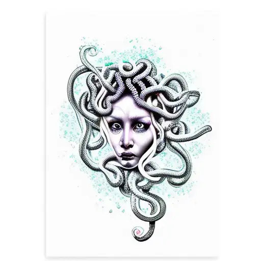 Beautiful Medusa Crying Blood