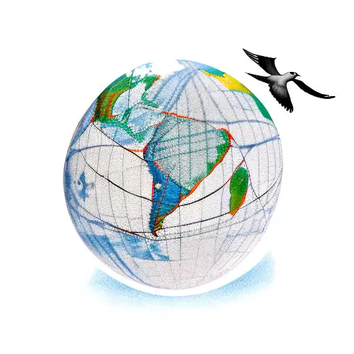Globe Of The Earth With A Dove Holding A Banner And Flying It Around The Earth