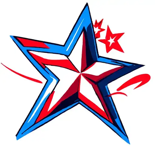 Red White And Blue Star