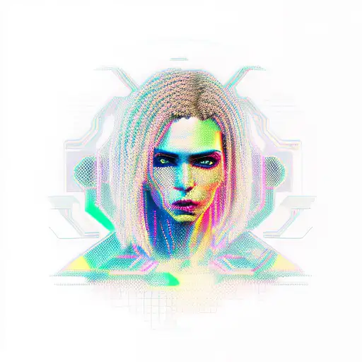 Mulher Cyberpunk De Perfil