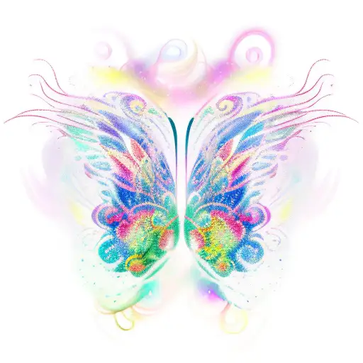 Abstract Colorful Butterfly With Heavenly Wings