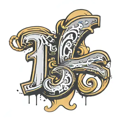 The Number 113 With A Black And Gold Ink Splodge Behind It