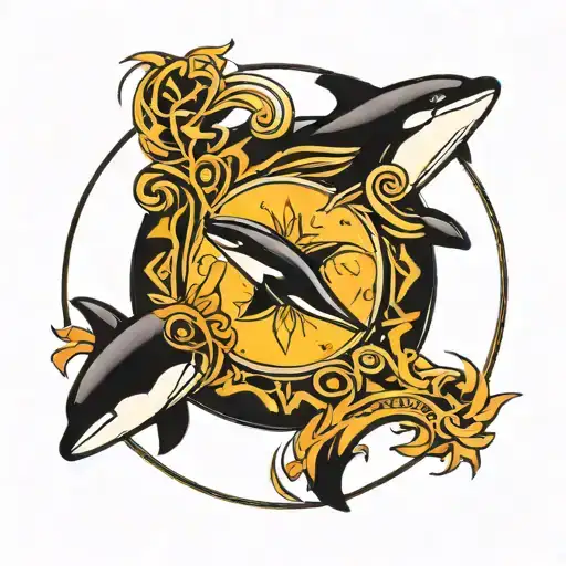Indigenous Orcas In A Protective Circle