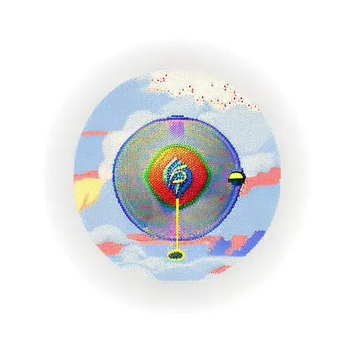 A Disc Golf Disc Soaring Through A Pixelated Video Game Landscape