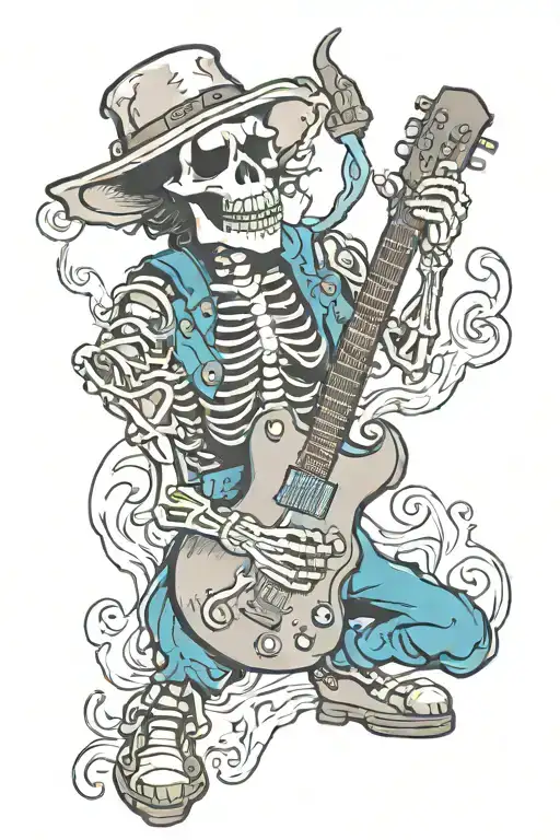 Skeleton Slash Playing Guitar Solo