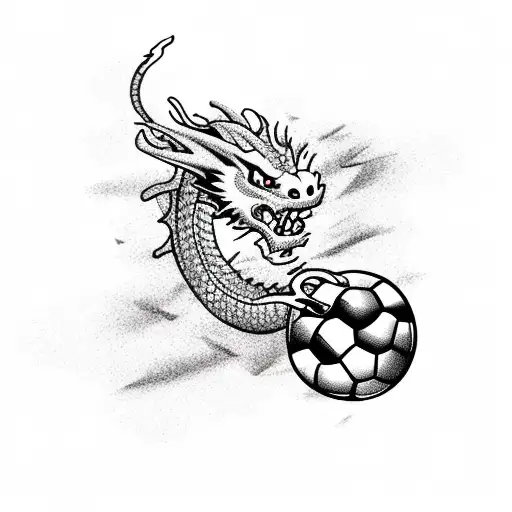 Dragon With Volley Ball