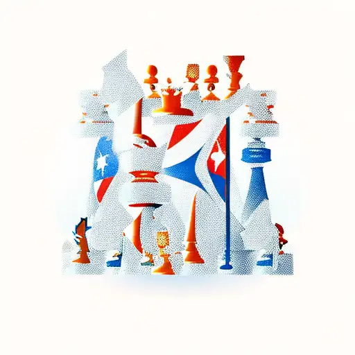 Chess Pieces In A Battle Formation