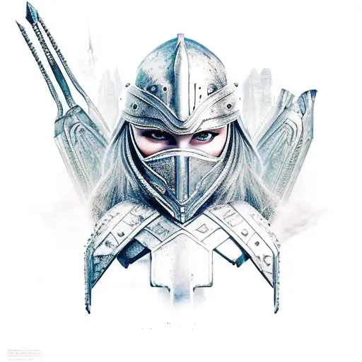 A Warrior Princess Wielding A Futuristic Weapon In A Post-apocalyptic Landscape