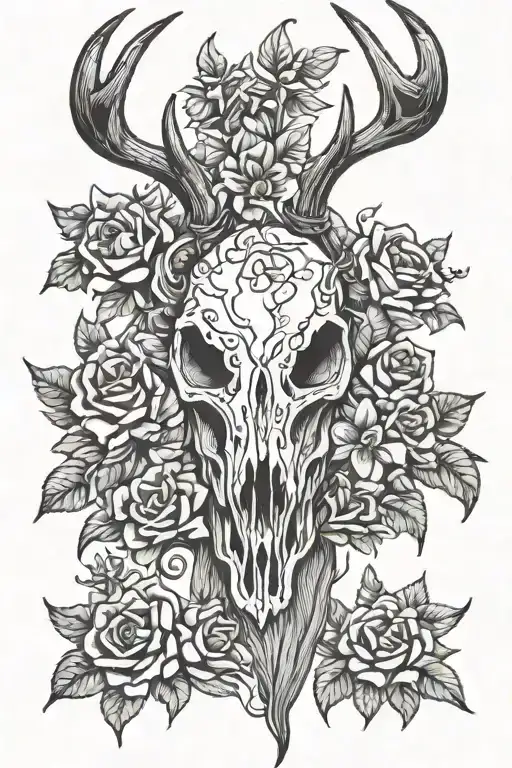 Deer Skull Flowers