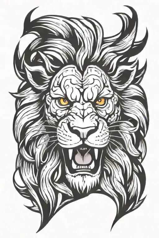 Lion Head Snarling