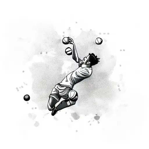 A New-school Tattoo Of A Soccer Player Juggling Coffee Beans