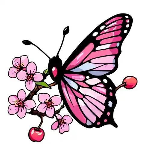 Butter Fly Cherry Blossom Tree