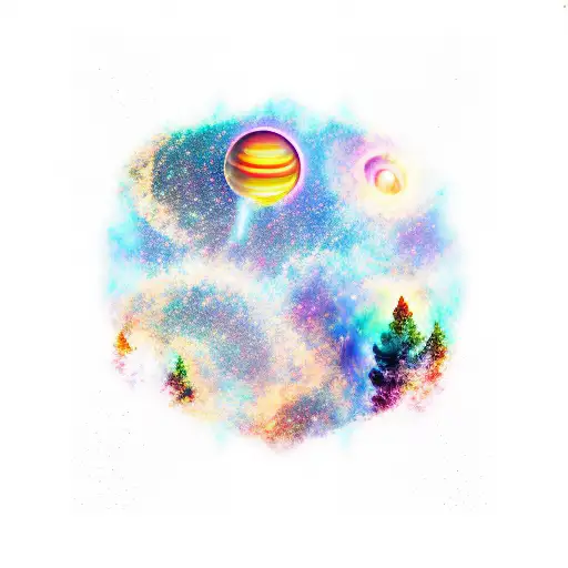 Couple Astroprojecting Galaxy Background