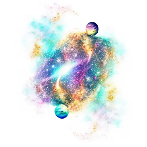 Couple Astro Projecting Galaxy Background