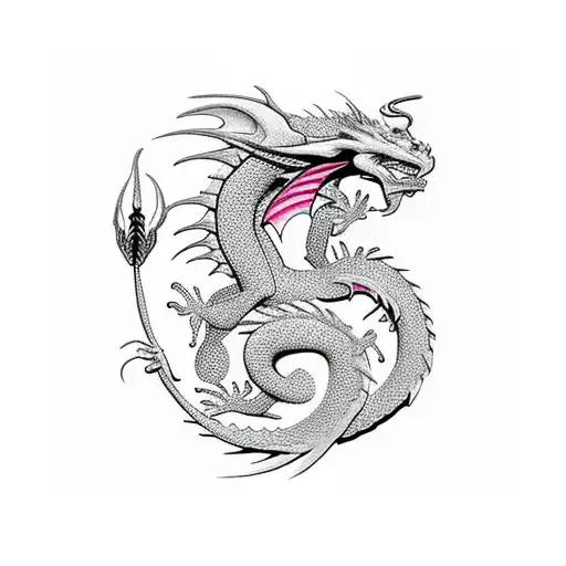 Dragon Para La Espalda Con Alas Abiertas