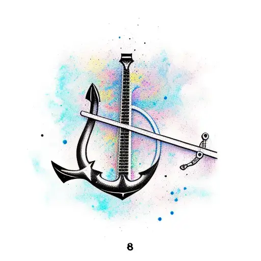 Bass Guitar In The Shape Of Anchor