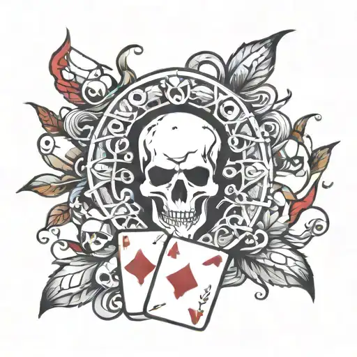 Grateful Dead Inspired Tattoo Featuring Dice Or A Playing Cards