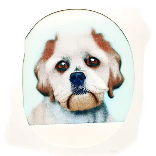 Dog In A Polaroid Photo