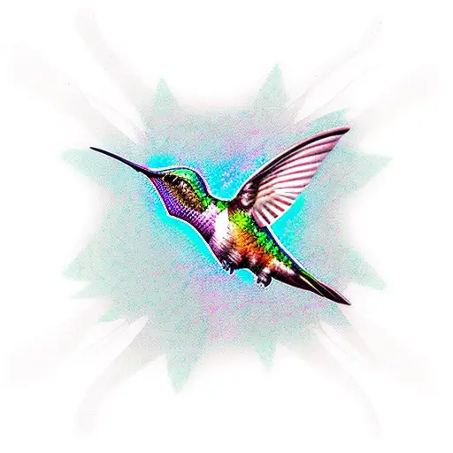 Hummingbird Circled By A Feathered Snake