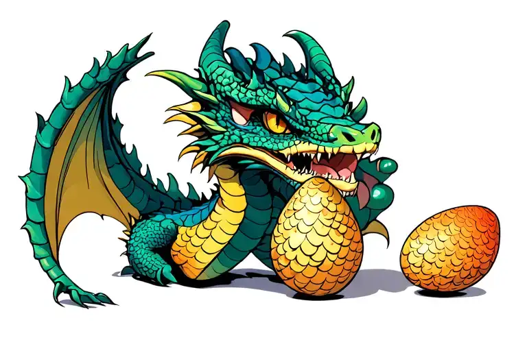 Dragon Scales With 5 Eggs