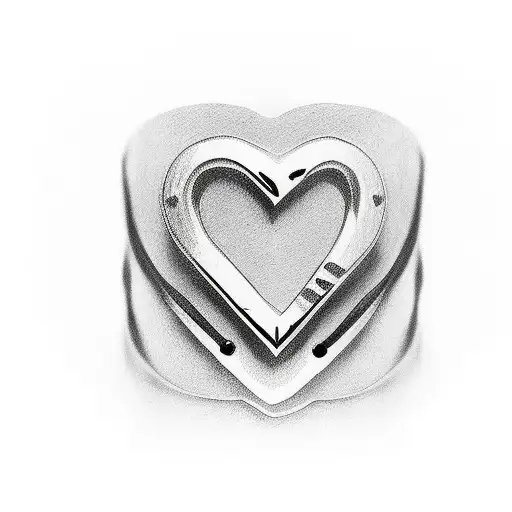 Initials Pw In A Small Heart On Ring Finger