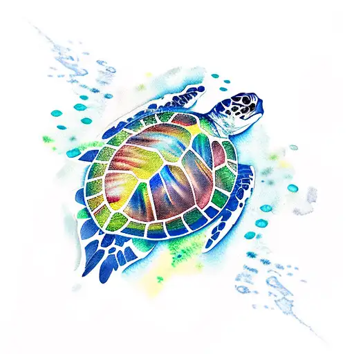 Water Color Sea Turtle