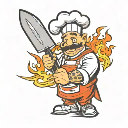 Chef Knife And Fire