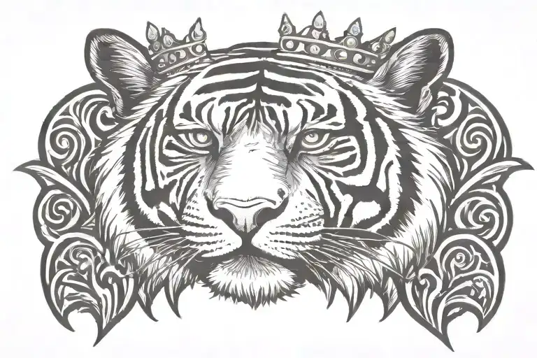 Tiger With Crown Adorned