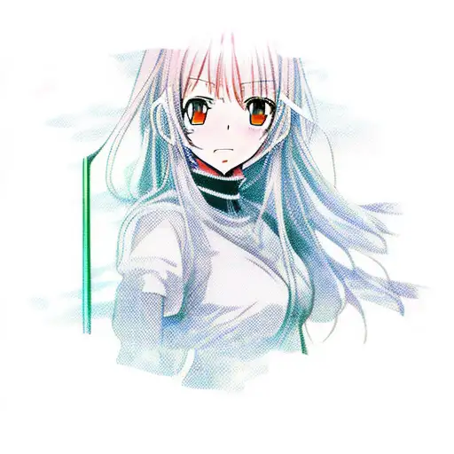 Anime Girl Face With Sword