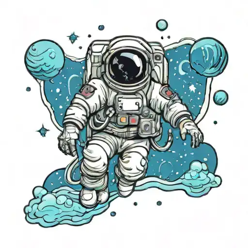 Dead Cosmonaut Floating In Outer Space