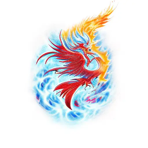 Red Phoenix On Thigh