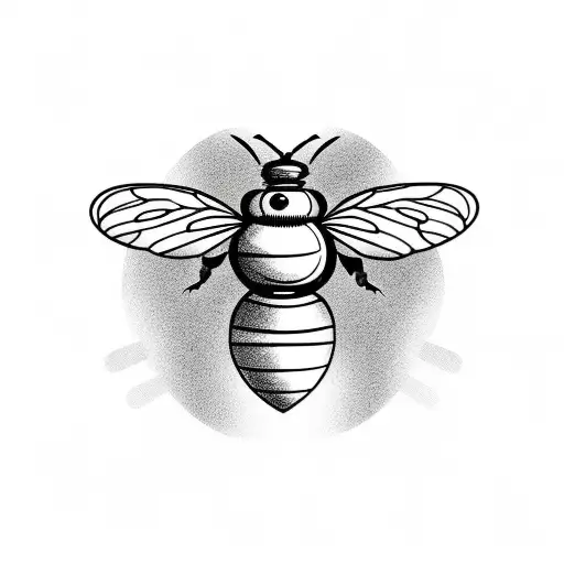 Classic Birdcage With Open Door Bee Flying Into Distance Black And White Dimensional