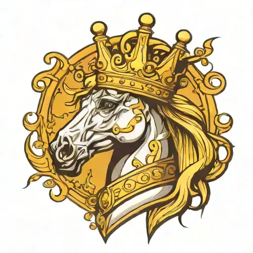 Horse With Crown On Head