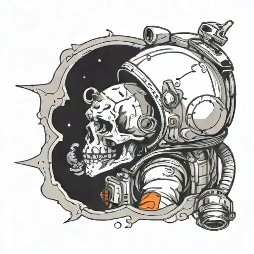 An Astronaut With A Skull
