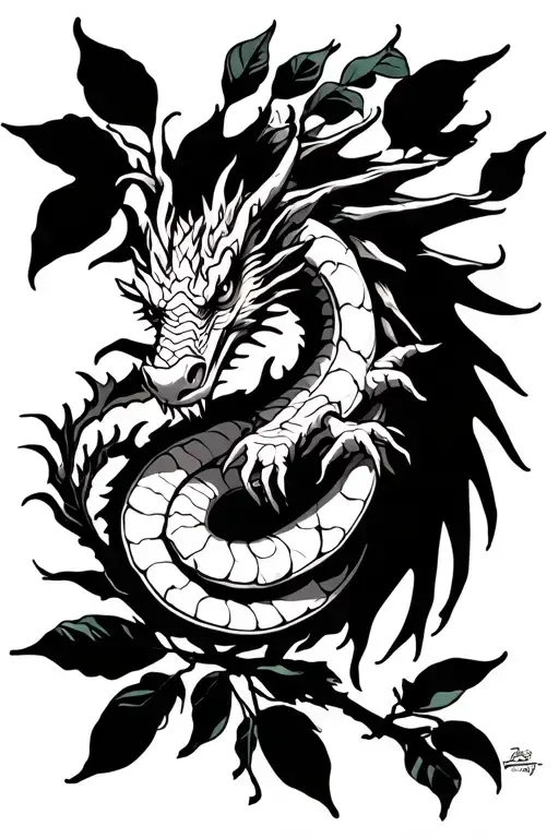 Dragon In A Lemon Tree Branch