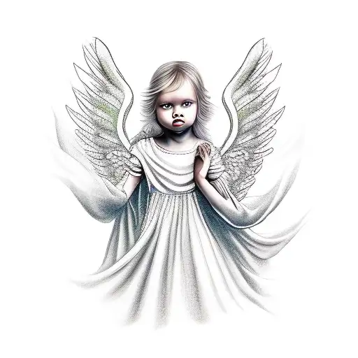 Old Angel With Meus In The Hand