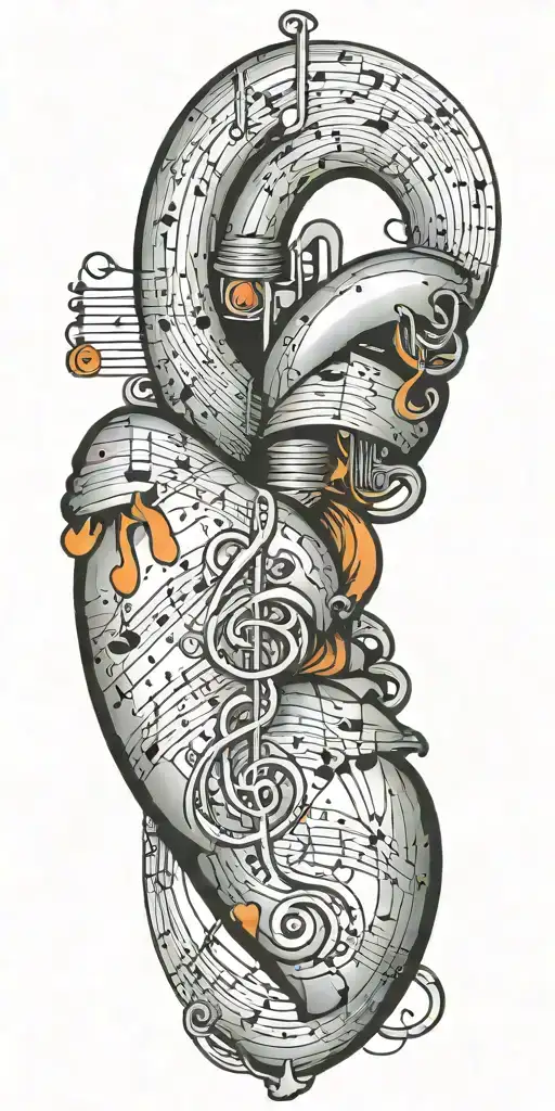 Music Notes Wrapping Around A Heart