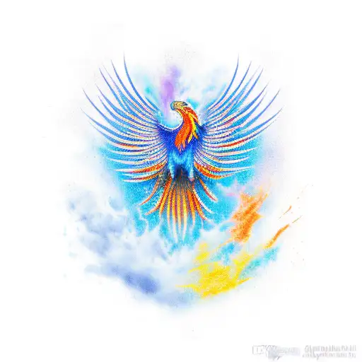Phoenix Blue And Orange