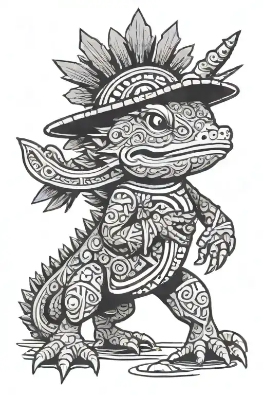 Axolotl In Aztec Gear
