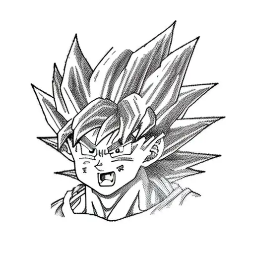 A New-school Illustration Of Goku From Dragon Ball Vaping