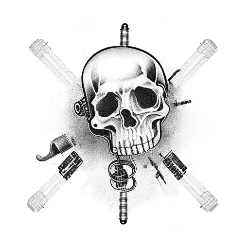 Music Notes With Guns And Roses