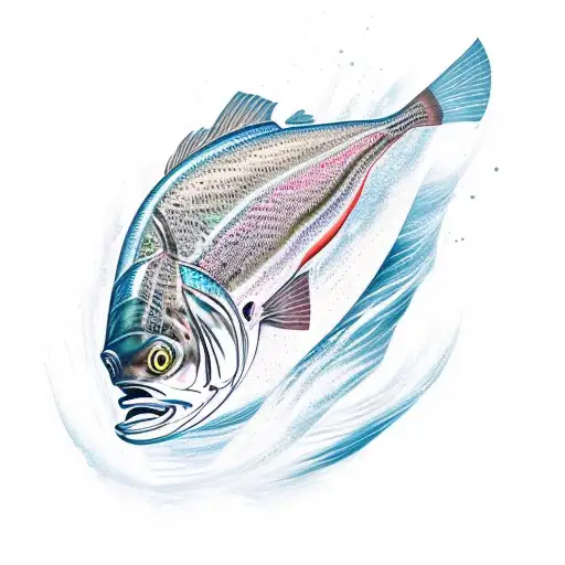 A Detailed Illustration Of A Steelhead Fish